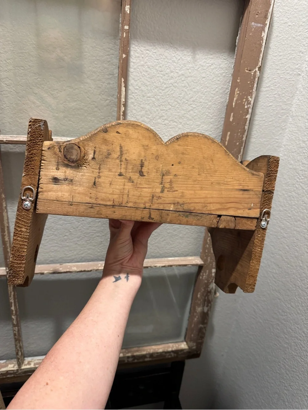Vintage pig Natural Wood Wall Shelf - Rustic Home Wall Decor